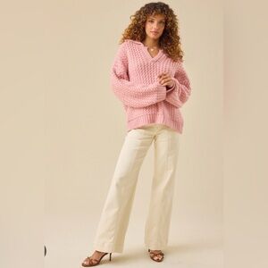 Altar'd State Pink V-Neck Sweater